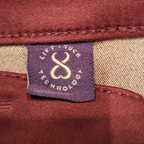 NYDJ Burgundy Lift & Tuck Midrise Skinny Jeans Size 8 - Picture 5 of 6